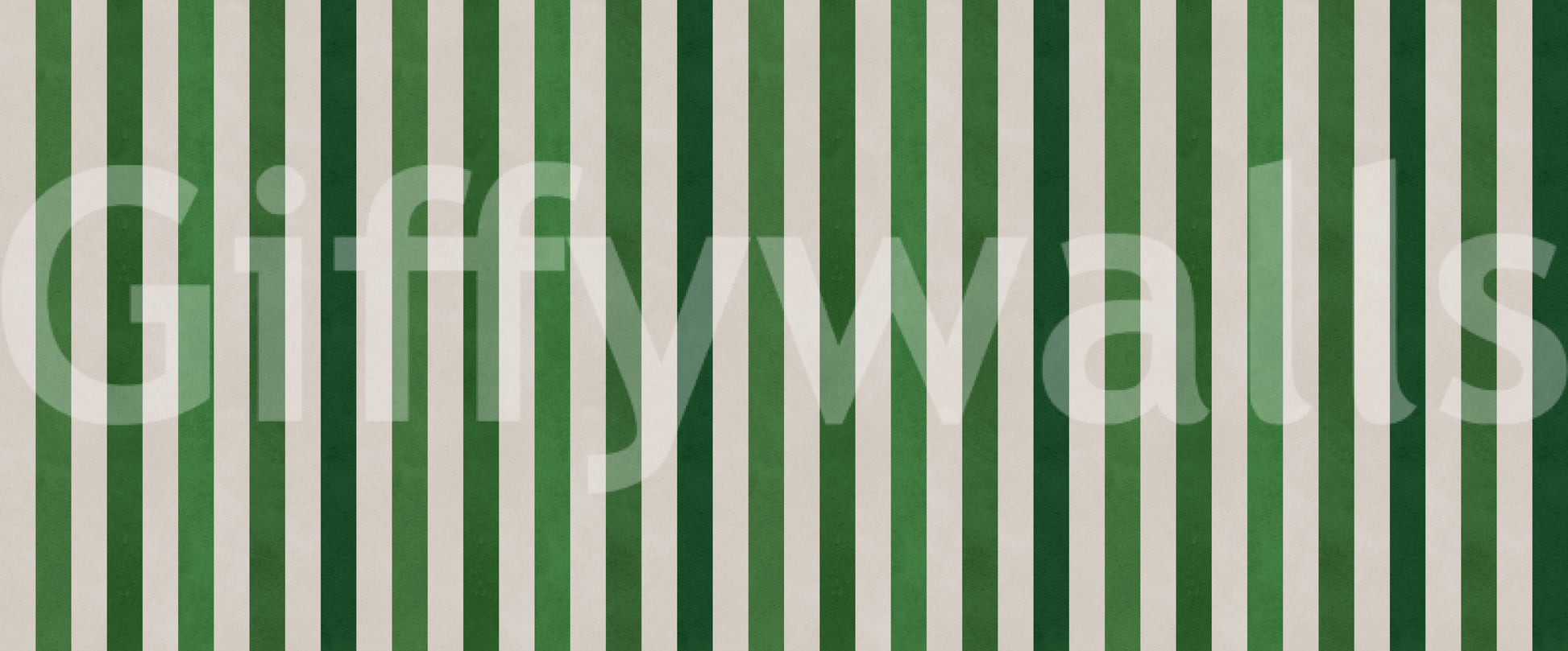 Emerald and Cream Vertical Stripes Wall Mural