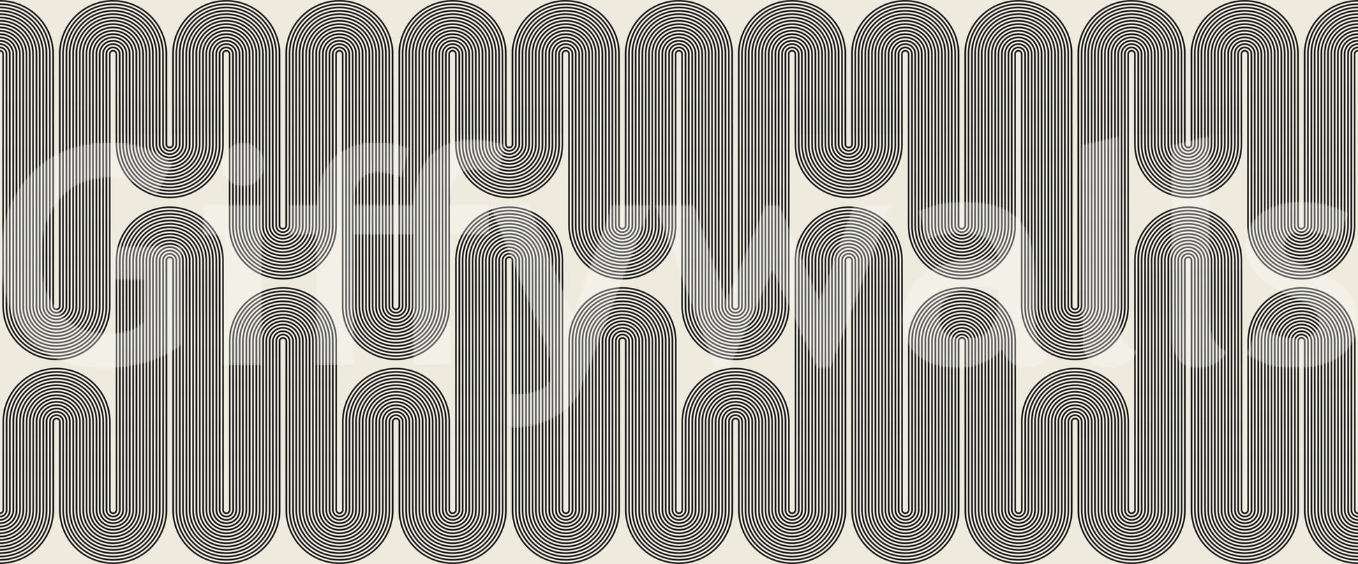 Ondas geométricas monocromáticas Wall Mural
