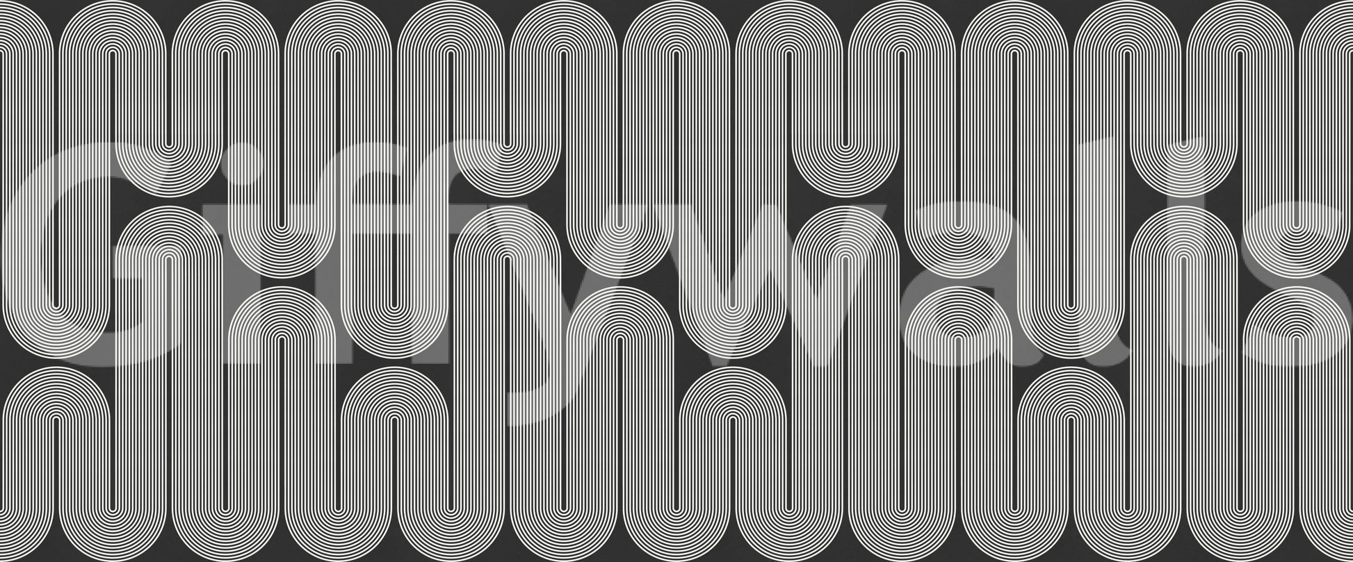 Arcos de onda minimalistas em monocromático Wall Mural