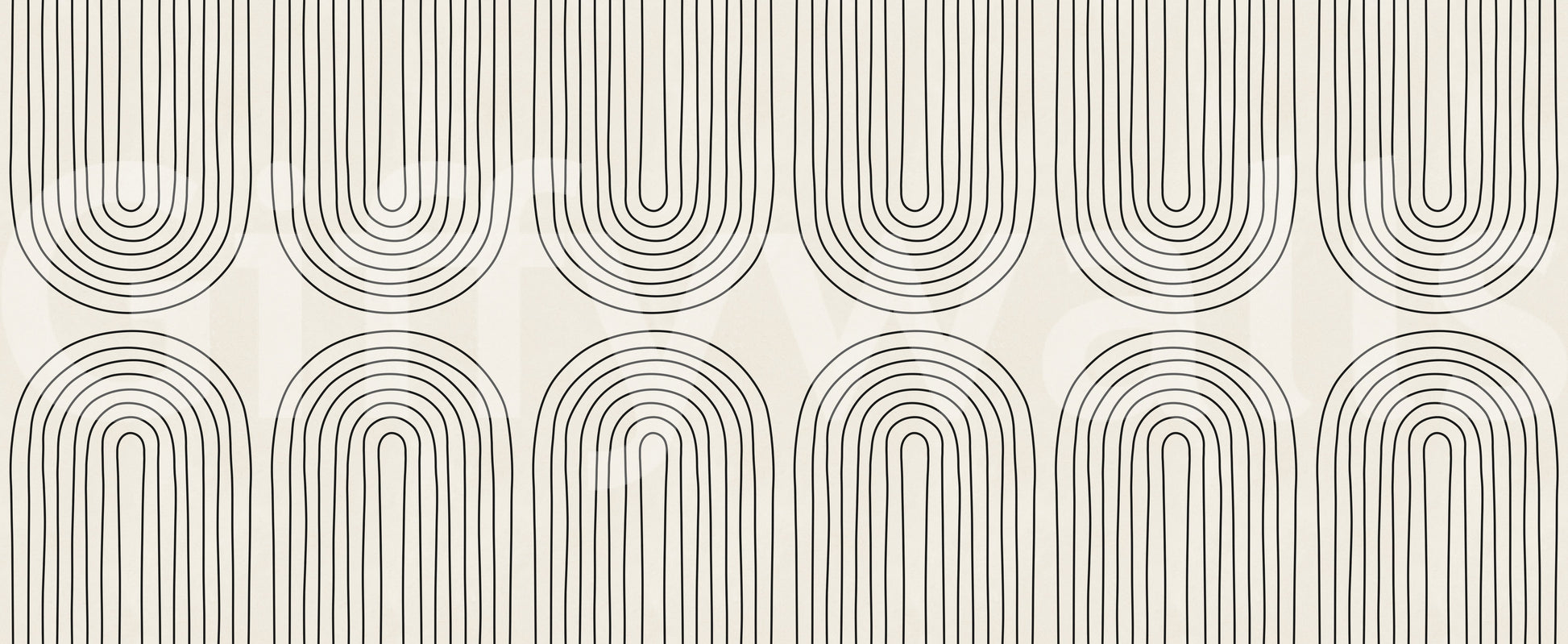 Padrão minimalista de arte linear em arco Wall Mural