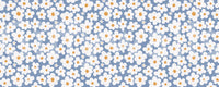 Retro Daisy Bloom Blue Wall Mural