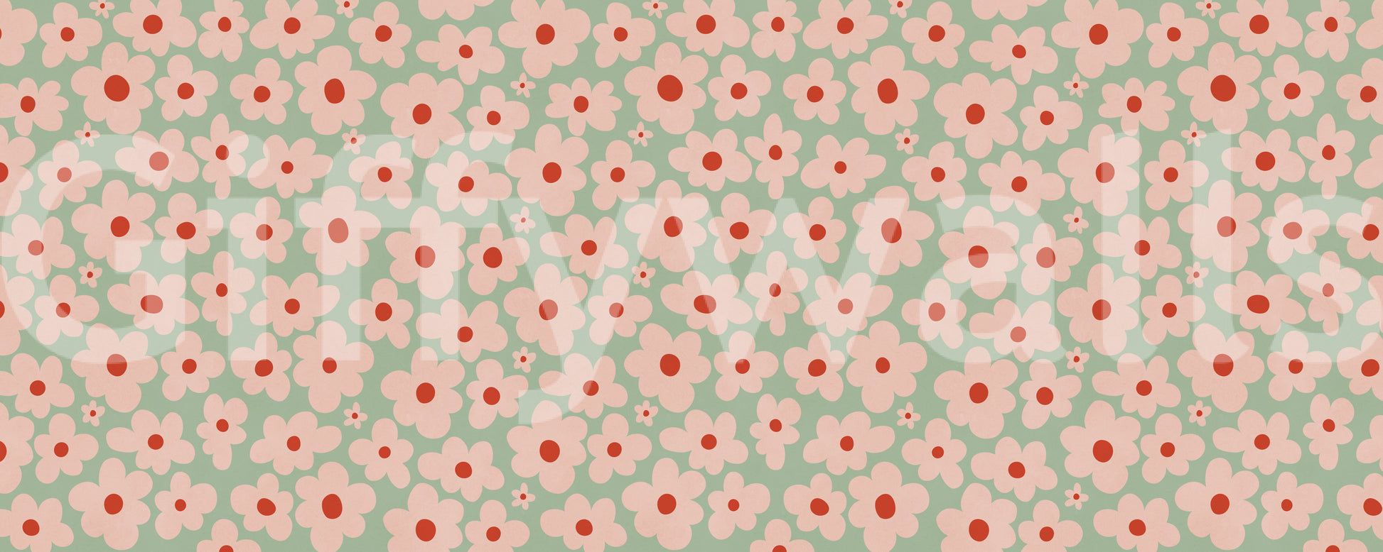Retro Daisy Meadow Wall Mural
