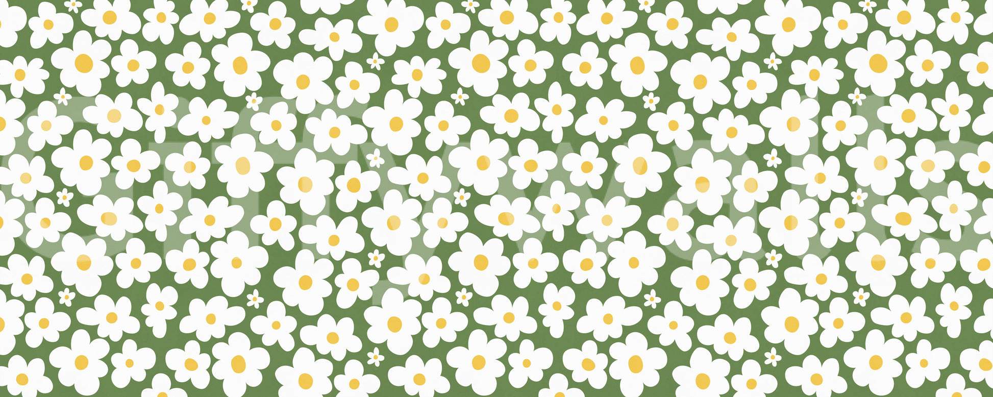 Retro Daisy Meadow Wall Mural