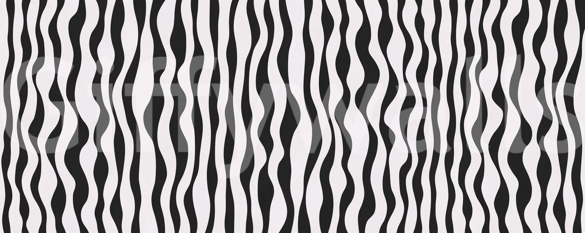 Monochrome Wavy Stripe Design Wall Mural