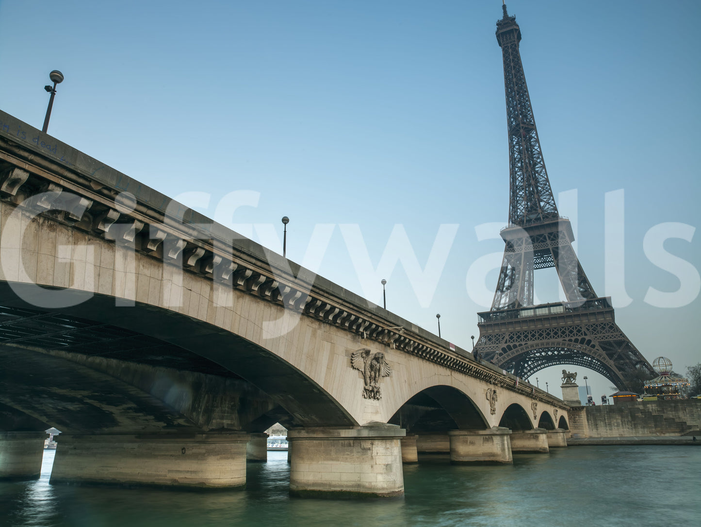 Parisian Riverside Landmark Wall Mural
