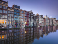 Amsterdam Canal Dusk Architecture Wall Mural