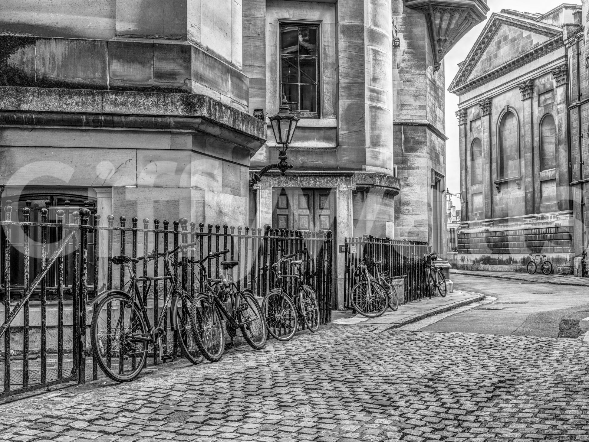 Cobbled Street and Cycles Wall Mural