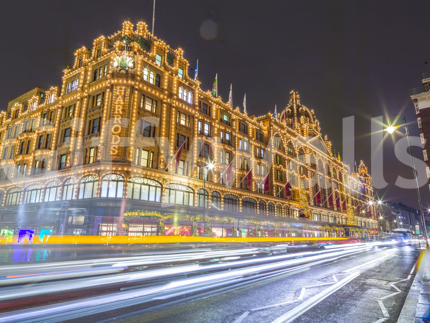 London Landmark Evening Illumination Wall Mural