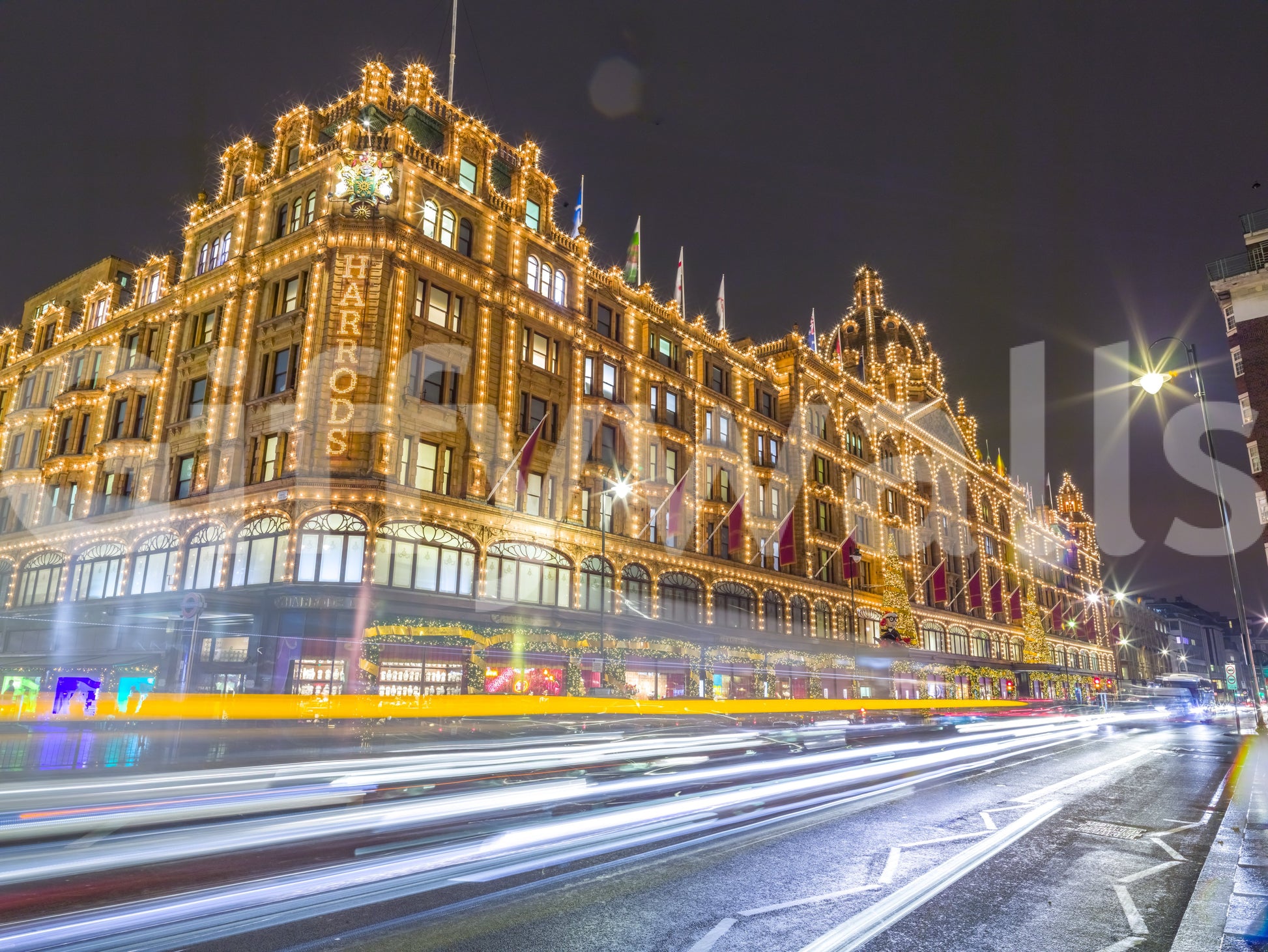 London Landmark Evening Illumination Wall Mural
