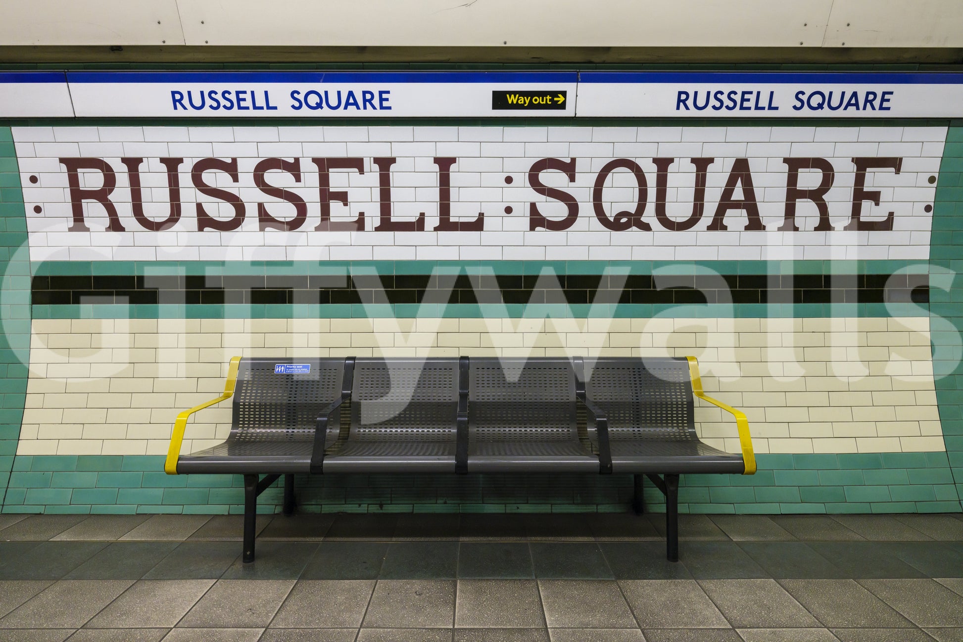 London Underground Heritage Subway Station Sign Wall Mural