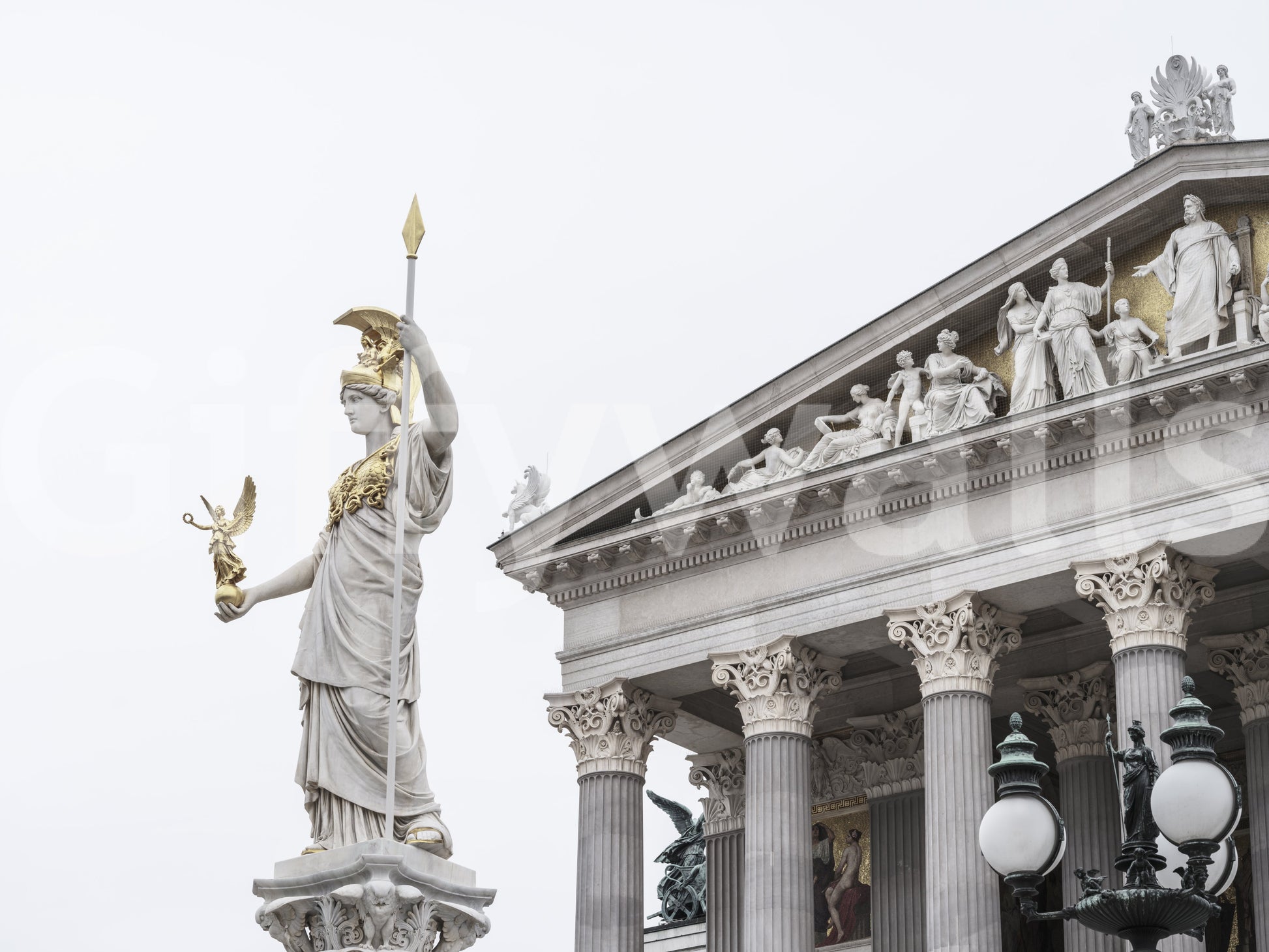 Athena Classical Statue Architecture Wall Mural