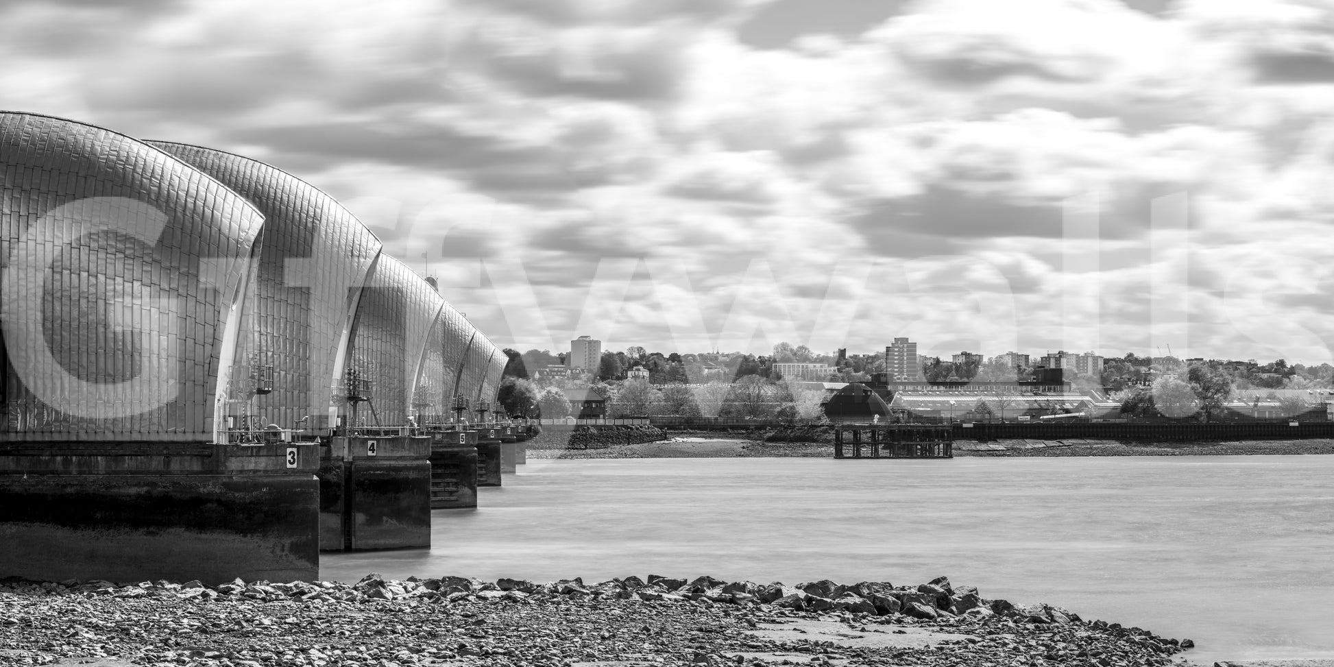 Thames Flood Barrier View Wall Mural