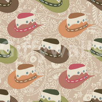 Rustic Western Cowboy Hat Pattern Wallpaper⁠