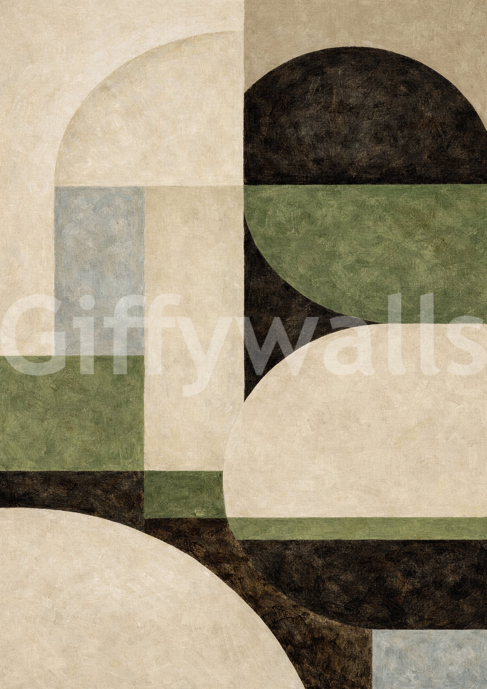 Geometric Earth Tone Arcs Wall Mural
