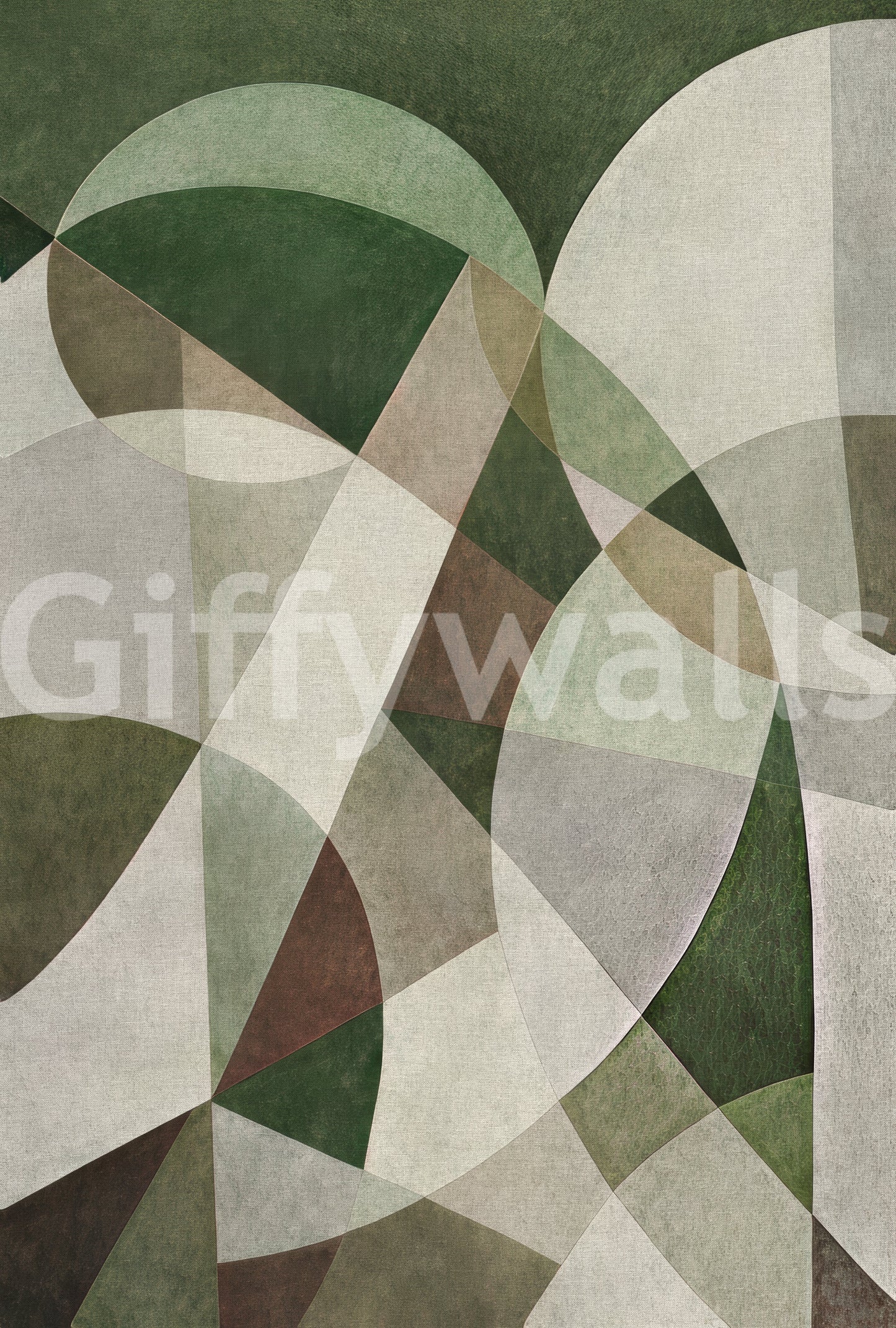 Geometric Intersection Sage Canvas Wall Mural