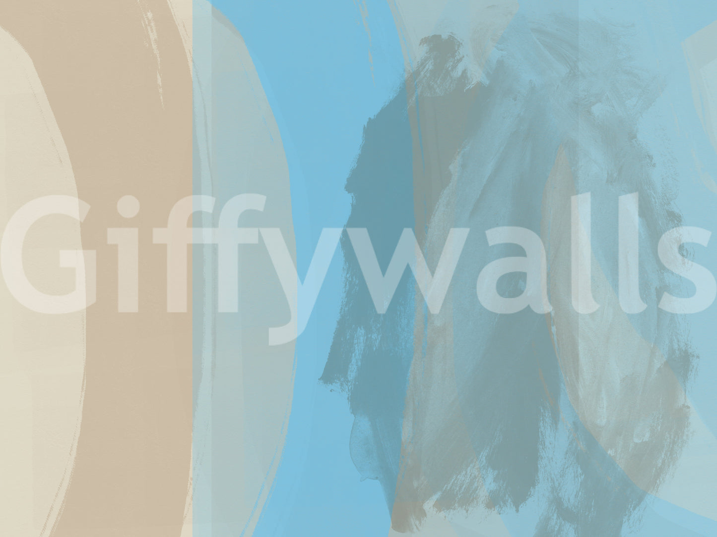 Abstract Coastal Blue Layers Wall Mural