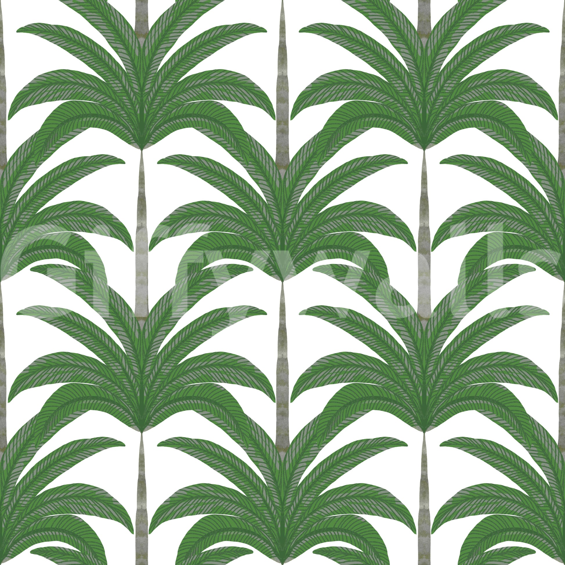 Arched Palm Frond Botanical Art Wallpaper⁠