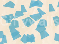 Floating Azure Fragments Wall Mural