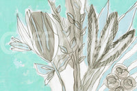 Muted Floral Line Art Wall Mural