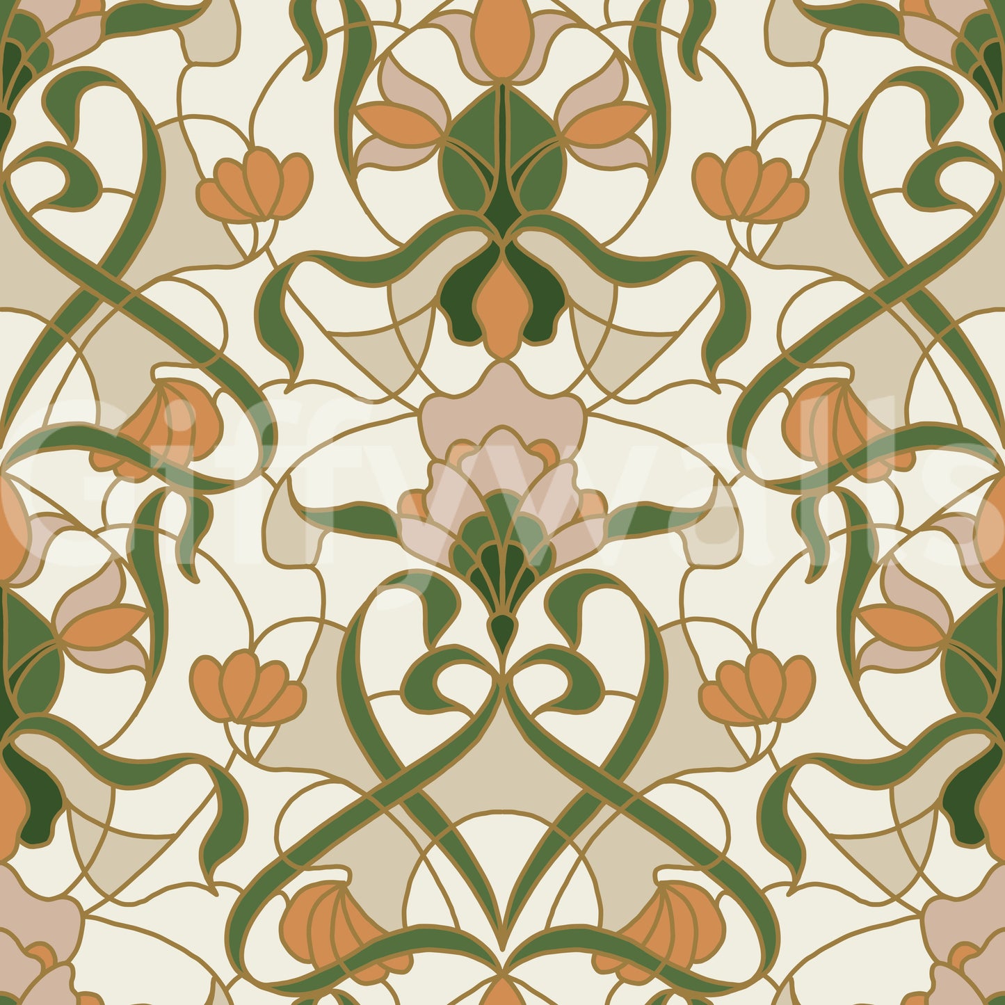 Art Nouveau Floral Interlace Wallpaper⁠