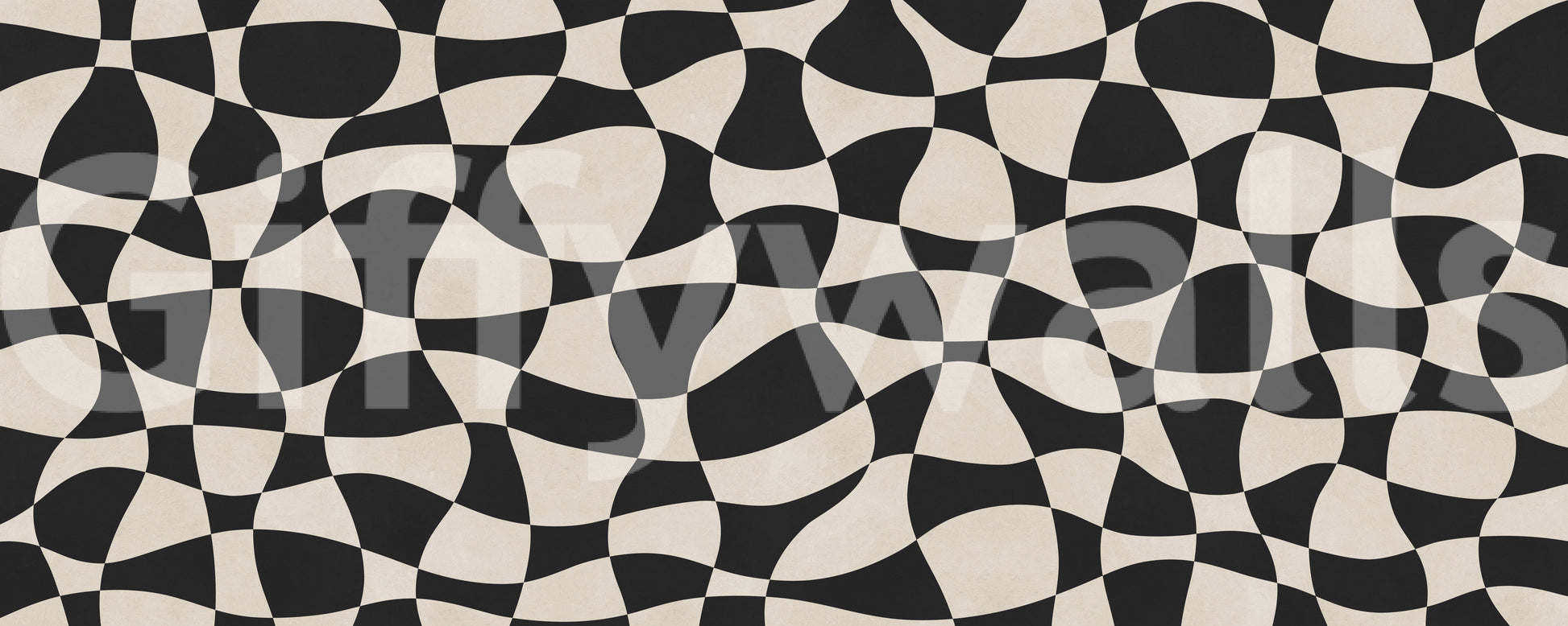 Wavy Monochrome Geometry Wall Mural
