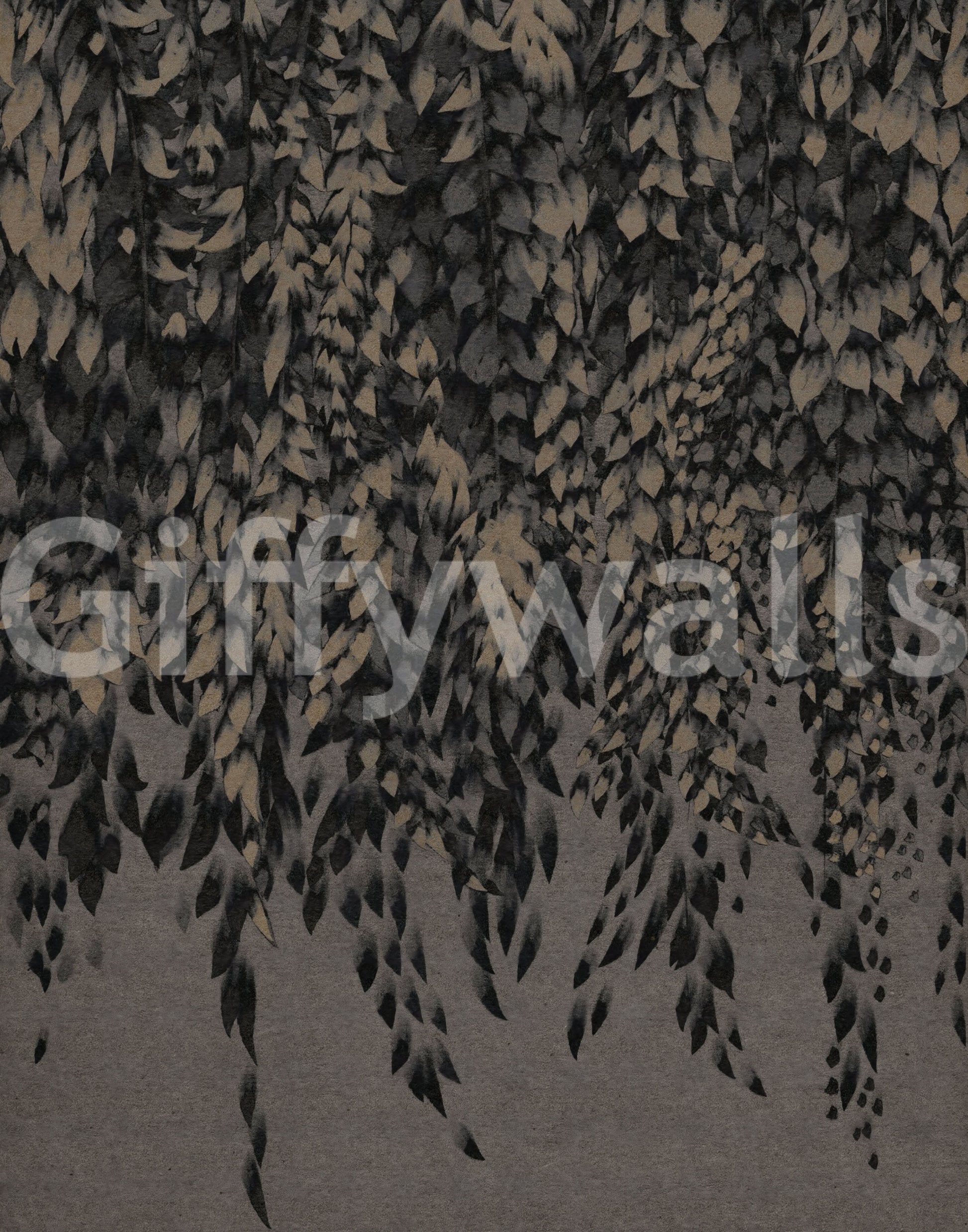 Ink-Wash Trailing Willow Study Wall Mural