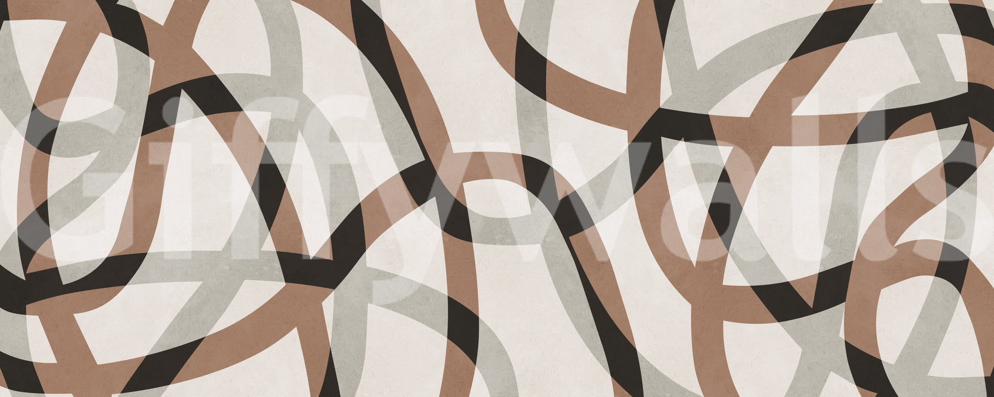 Minimalist Charcoal and Clay Arcs Wall Mural
