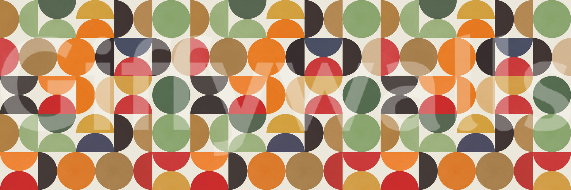 Bohemian Abstract Geo Circles Wall Mural