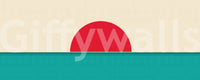 Minimalist Red Sun Seascape Wall Mural