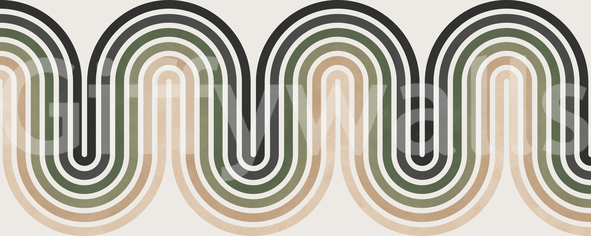 Abstract Earthy Wave Arches Wall Mural