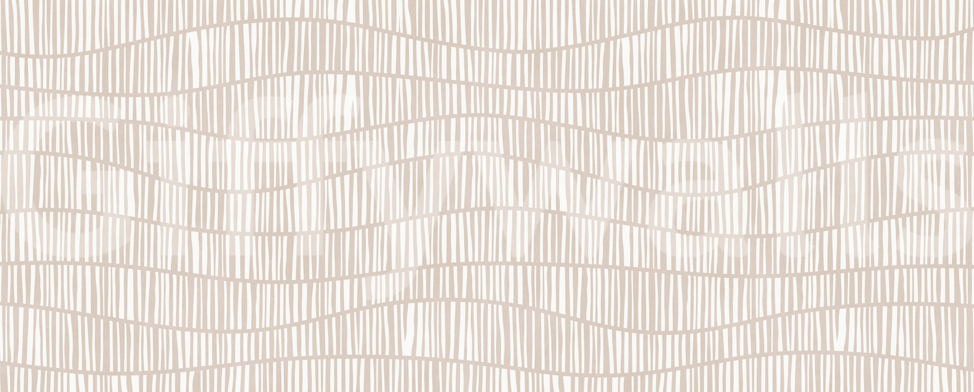 Minimalist Wavy Vertical Lines in Taupe Wall Mural