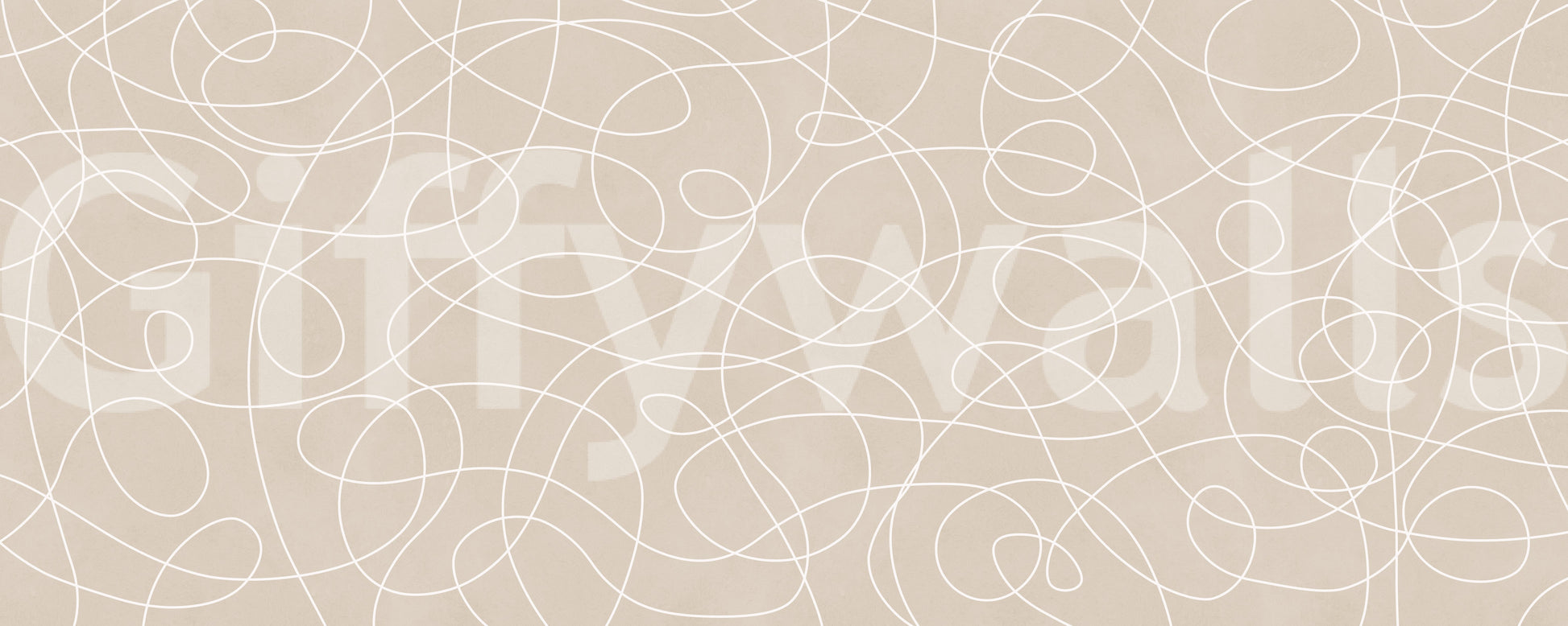 Minimalist Soft Beige Line Art Wall Mural