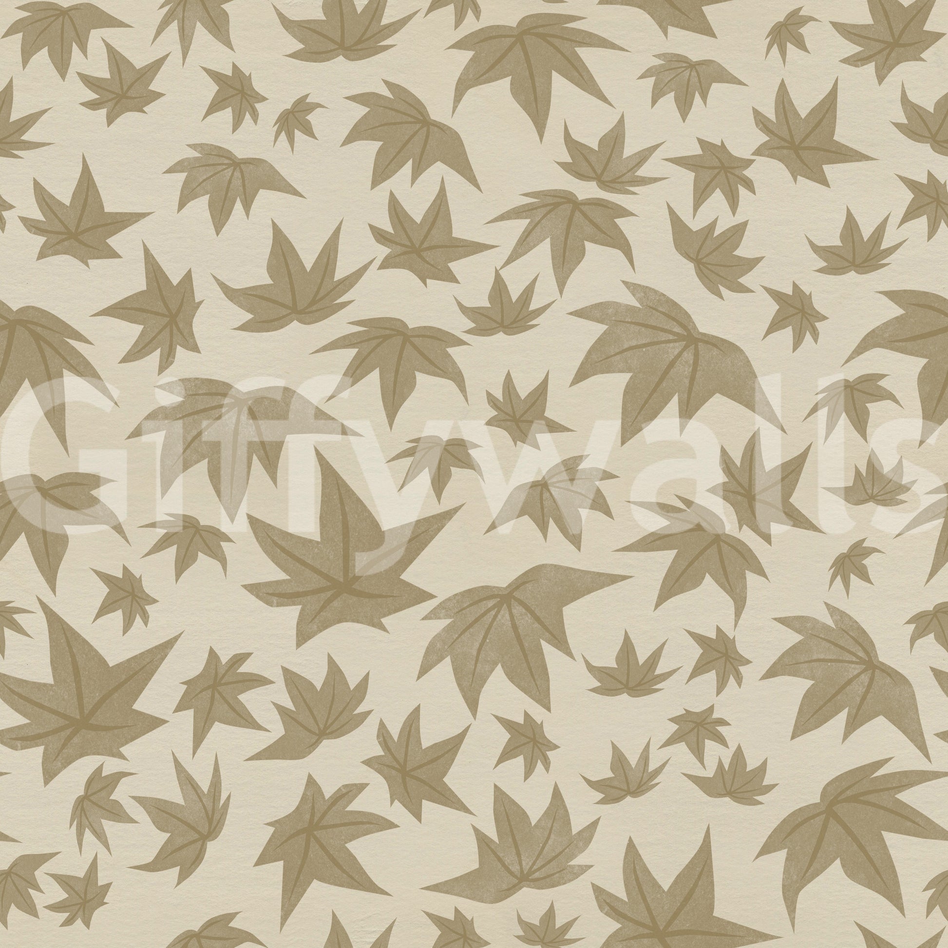 Japanese Maple Leaves - Soft Beiges Wallpaper⁠