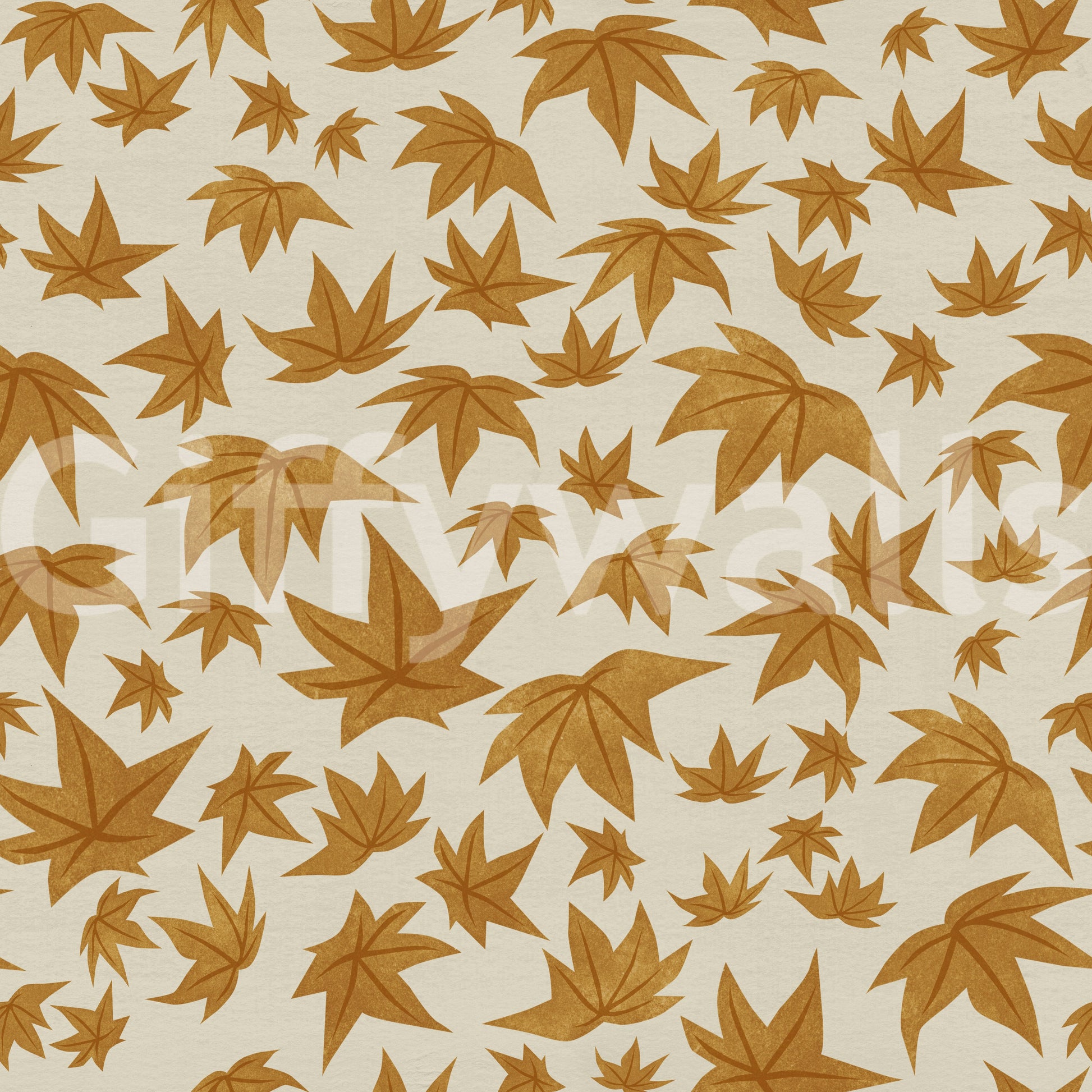 Japanese Maple Leaves - Mustard Wallpaper⁠