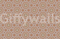 Terracotta Geometric Starburst Tile Pattern Wallpaper⁠