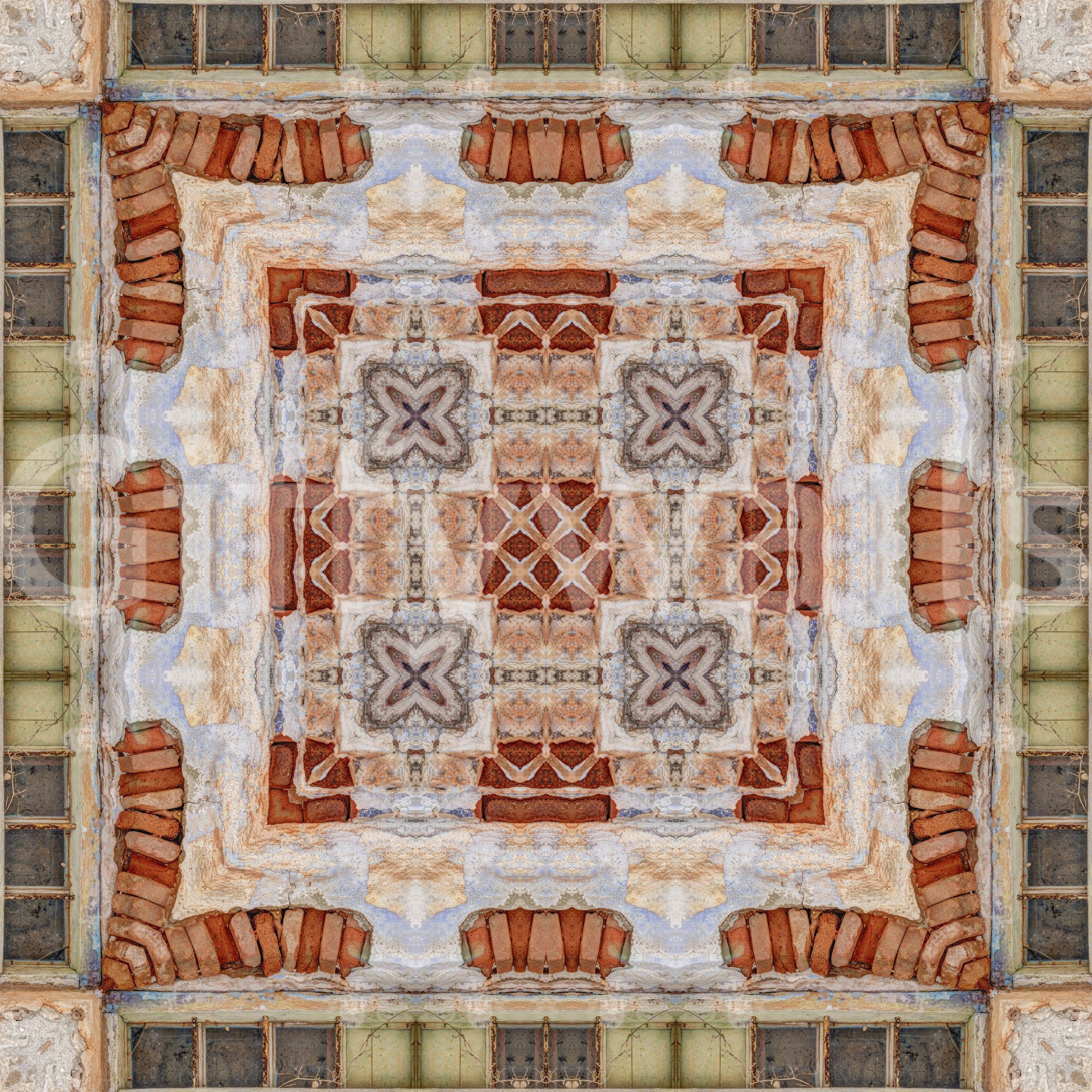 Rustic Brickwork Mosaic Wallpaper⁠