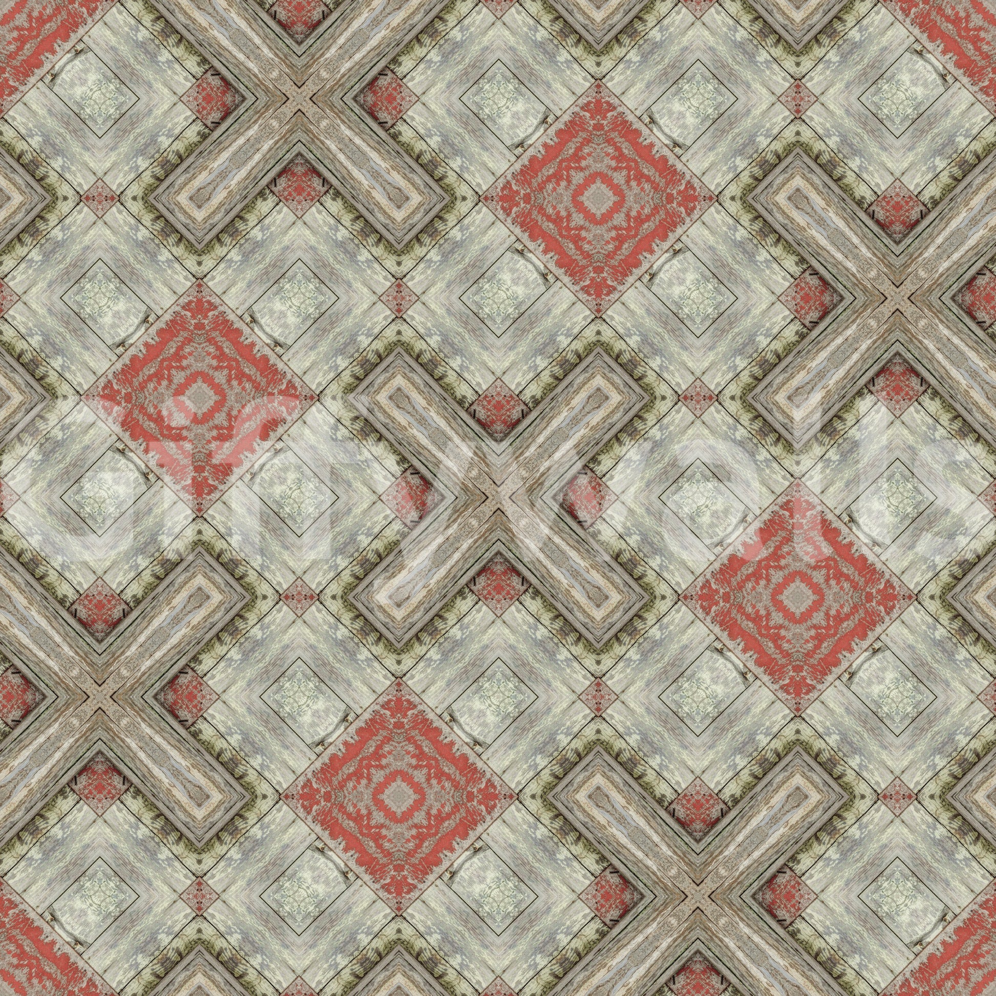 Rustic Geometric Weathered Wood Wallpaper⁠