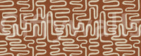 Rustic Terracotta Labyrinth Line Art Wall Mural