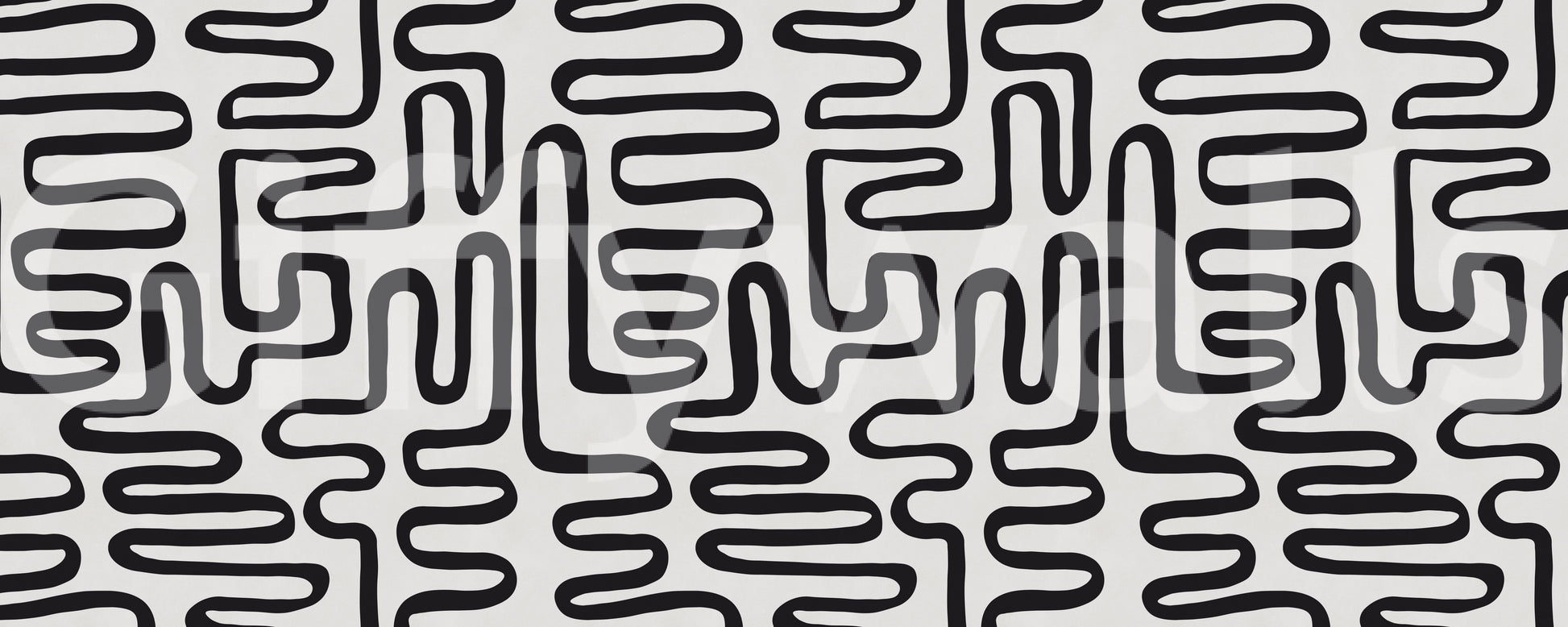 Graphic Ink Wavy Pattern Wall Mural
