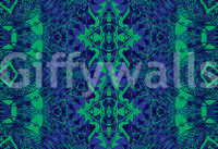 Blue & Green Abstract Ornamental Geometric Wallpaper - AMBER DESIGN Wallpaper
