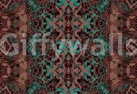 Teal & Brown Intricate Abstract Ornamental Wallpaper - AMBER DESIGN Wallpaper