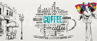 Coffee Typography and Giraffe Art Wall Mural