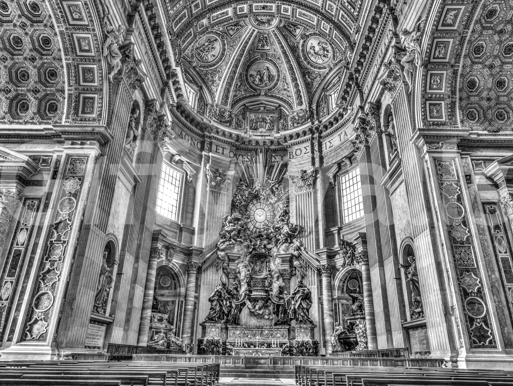 Cathedral Dome and Altar Perspective Wall Mural