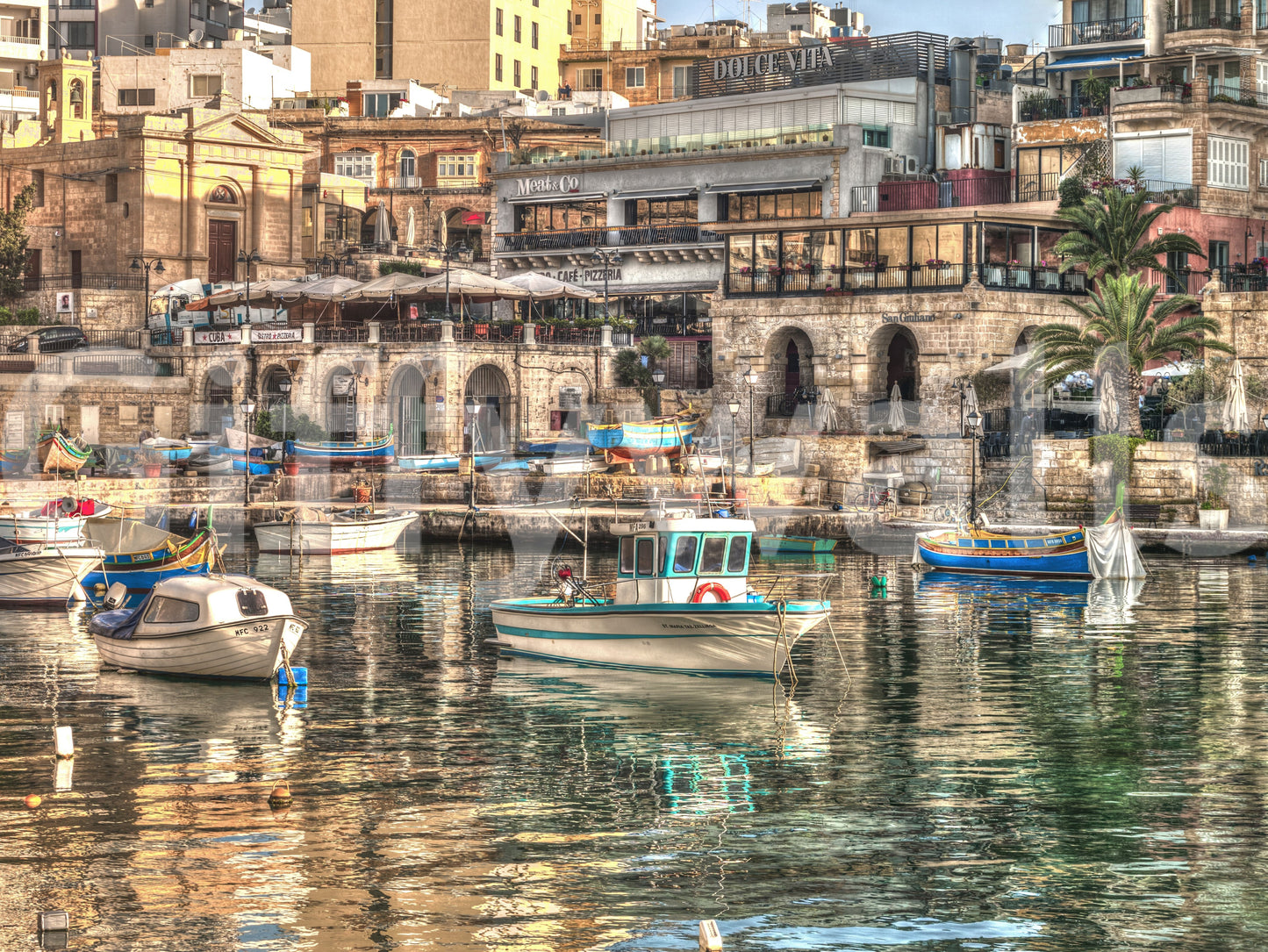 Coastal Italian Fishing Village Wall Mural