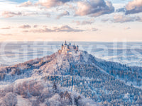 Misty Mountain Fortress Panorama Wall Mural
