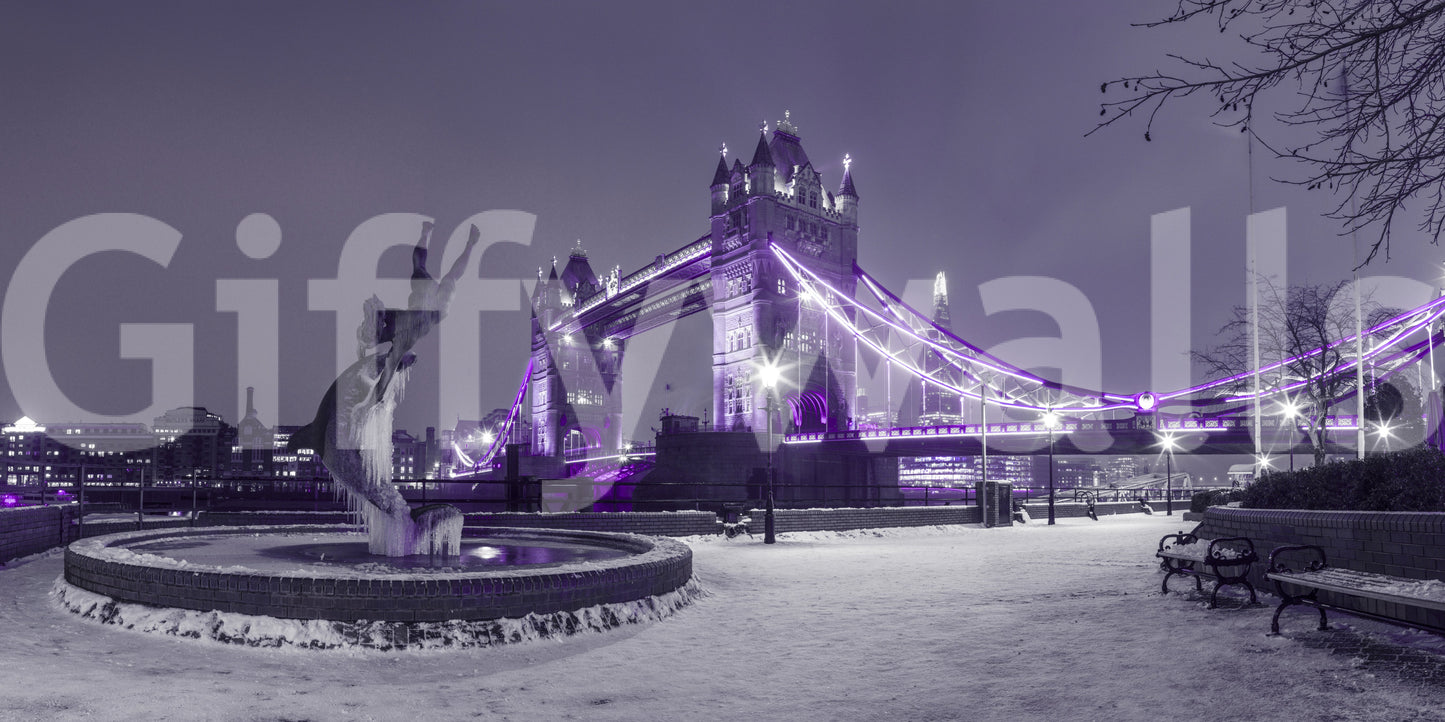 Frozen Cityscape Twilight Wall Mural