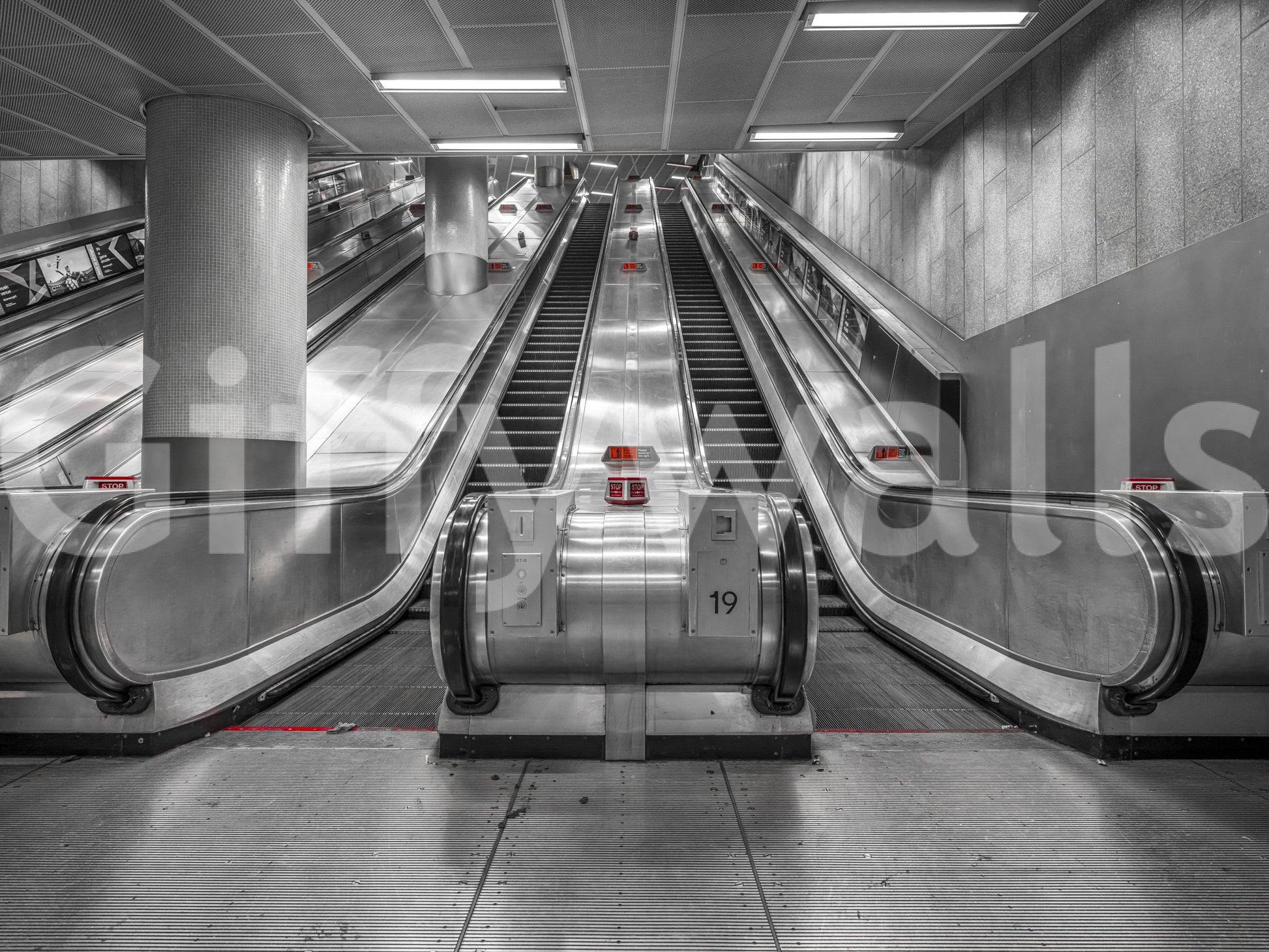 Metallic Urban Transit Symmetry Wall Mural