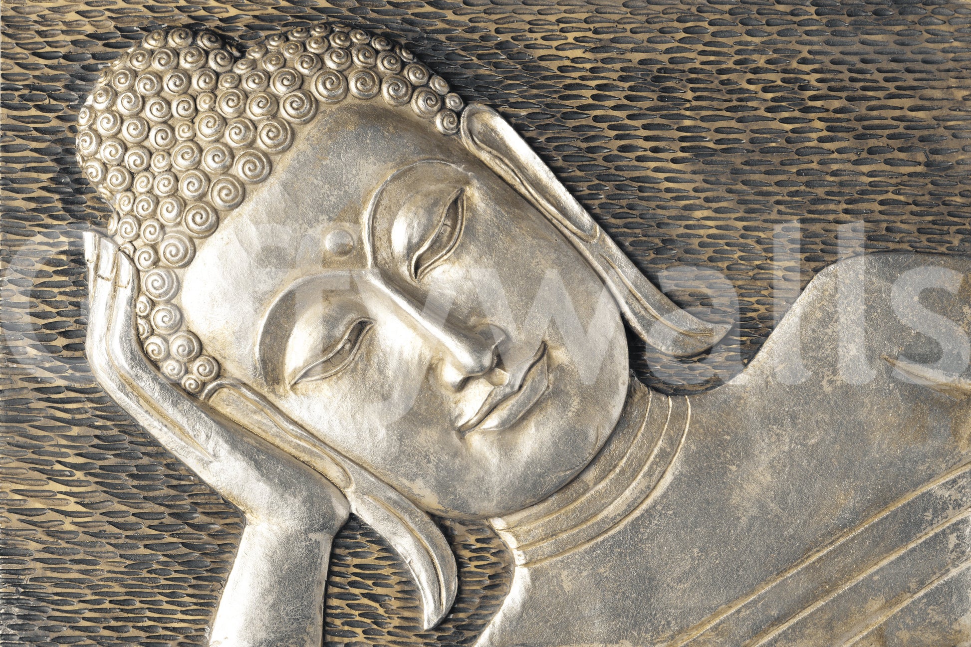 Meditative Metallic Sculpture Surface Wall Mural
