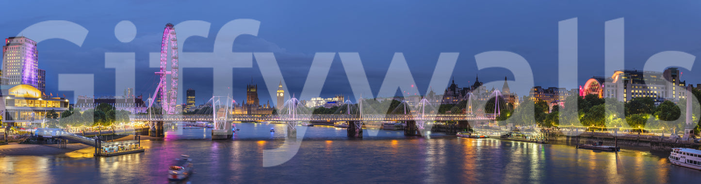 Evening Thames Cityscape Panorama Wall Mural