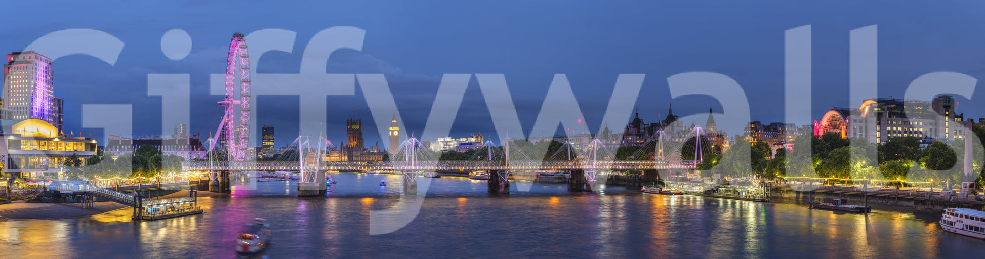 Evening Thames Cityscape Panorama Wall Mural